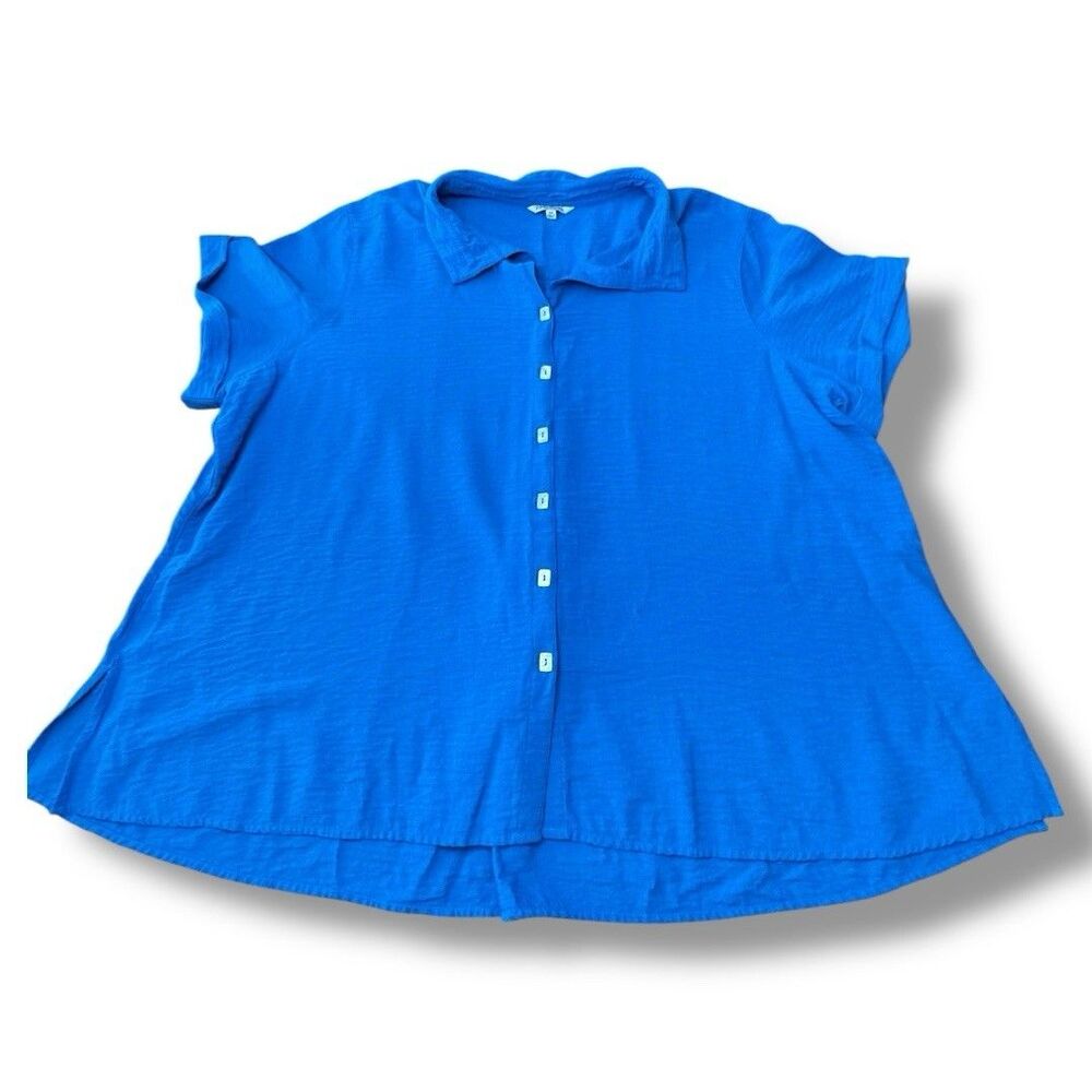 John Mark Royal Blue Blouse Button Up Career Office Professional Women’s Size 3X